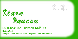 klara mancsu business card